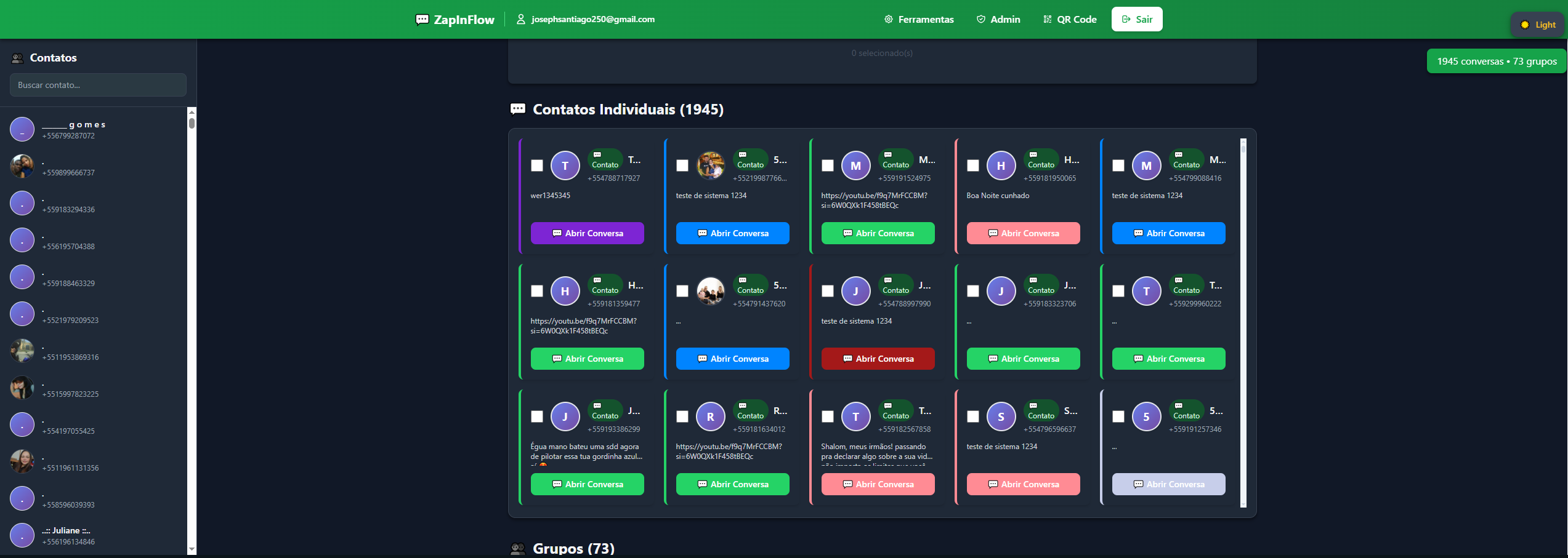 Resultado no WhatsApp